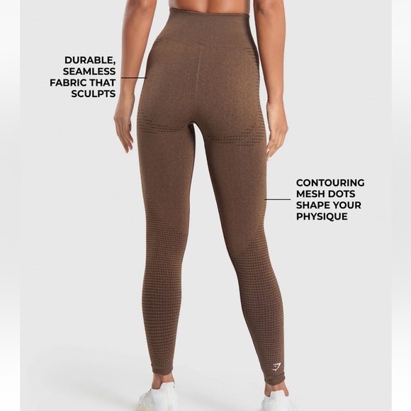 Gymshark Vital Seamless 2.0 Leggings - Espresso Marl - Medium - Picture 2 of 8
